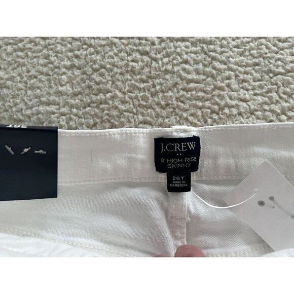 J. Crew Women's 10" High Rise  Skinny Signature Stretch Jeans White Size 26Tall - Picture 8 of 15